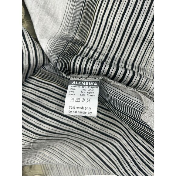 NWT Alembika Shimmer Striped Kimono Linen Blend Gold Size M - Picture 3 of 7